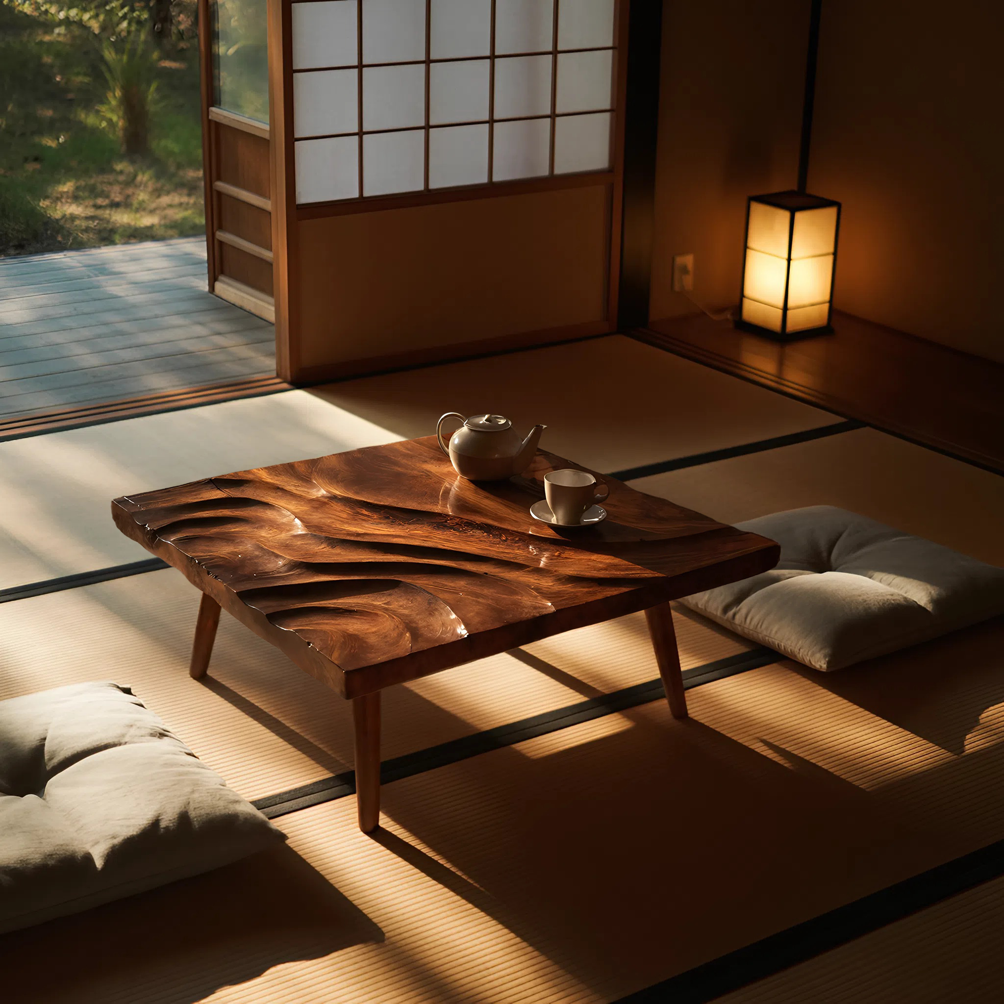 Modern Wooden Abstract Coffee Table For Living Room Decor