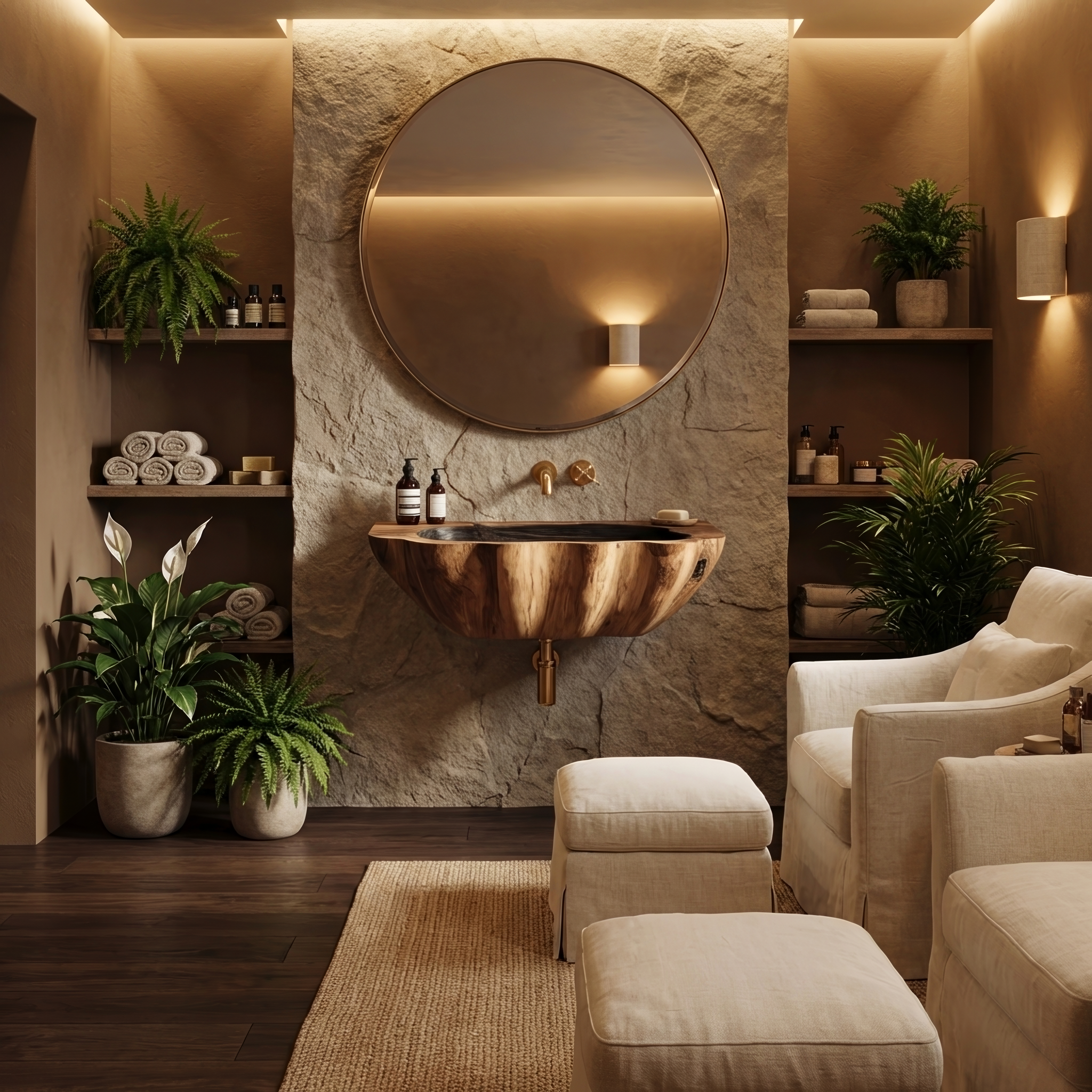 Modern Wall Mounted Wooden Bathroom Sink For Contemporary Bathroom Decor