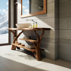 Farmhouse Rustic Solid Wood Vanity For Warm Bathroom Design