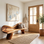 Rustic Solid Wood Bench For Entryway And Foyer Decor
