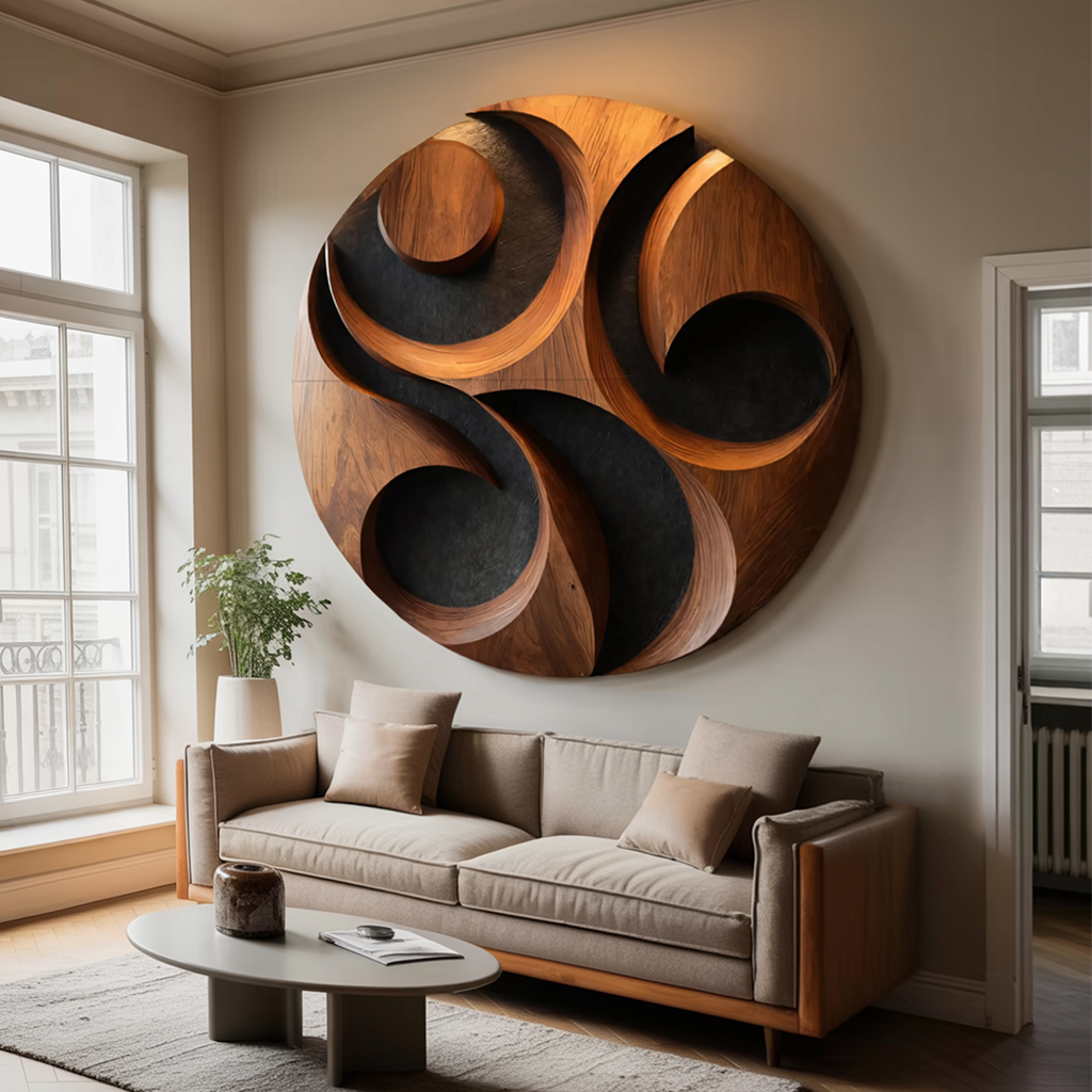 Organic Carved Wall Art For Luxury Living Spaces