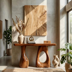 Handcrafted Live Edge Console Table Artistic Wood For Entryway Design