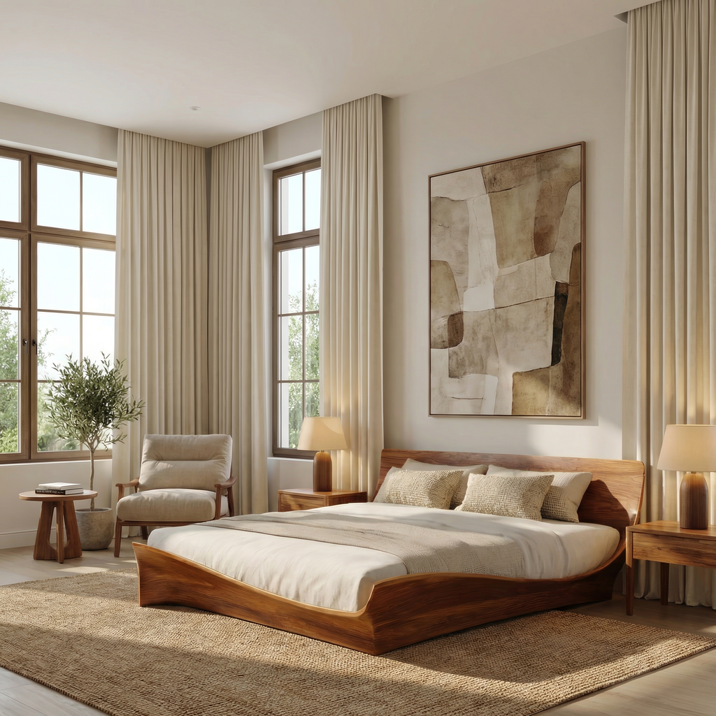 Handcrafted Bed Frame And Headboard For Modern Bedroom