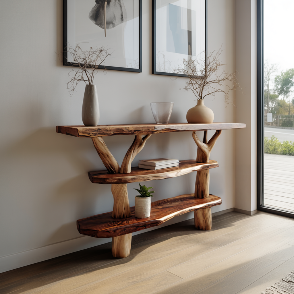 Handcrafted Solid Wood Console Table For Classic Entryway Furniture Style