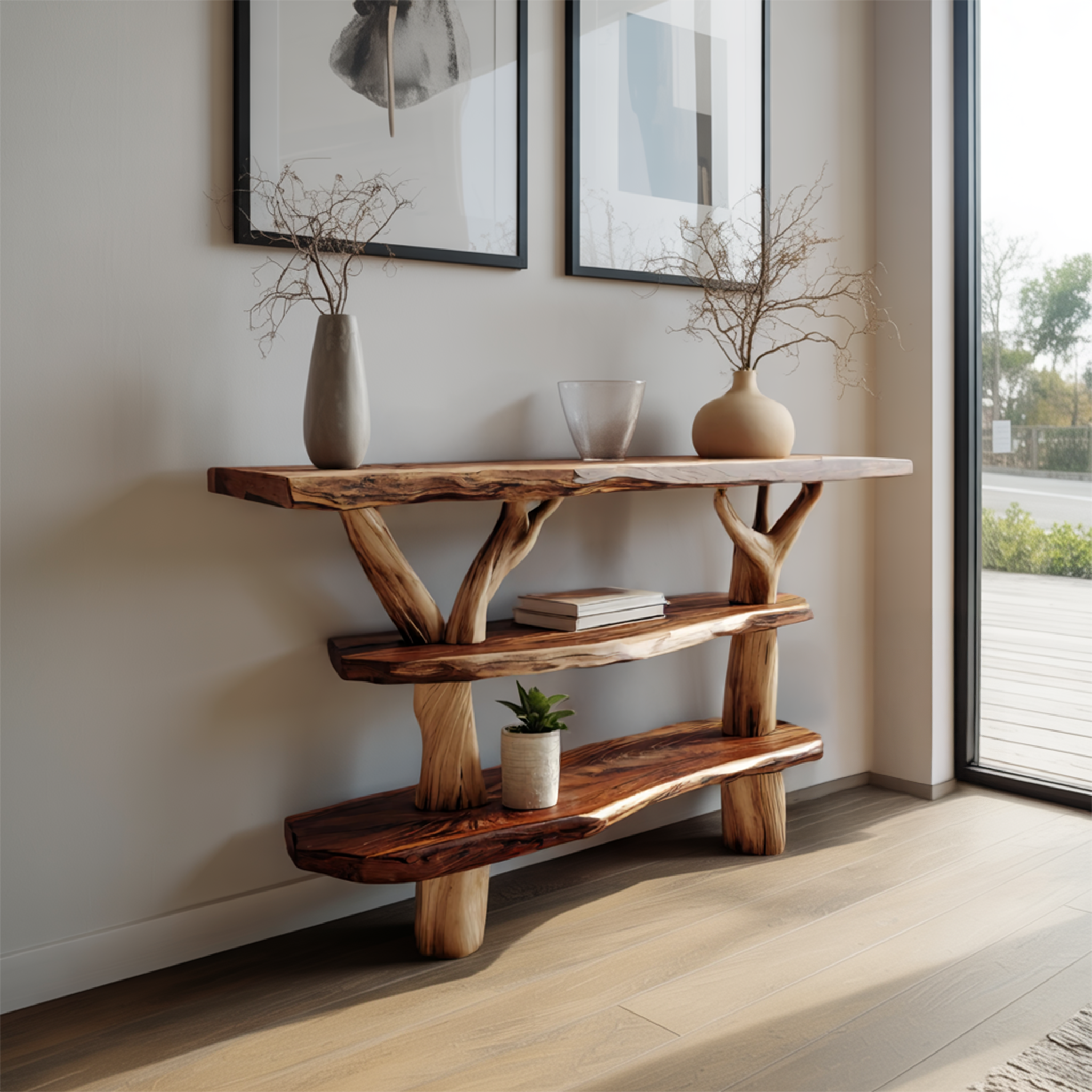 Handcrafted Solid Wood Console Table For Classic Entryway Furniture Style