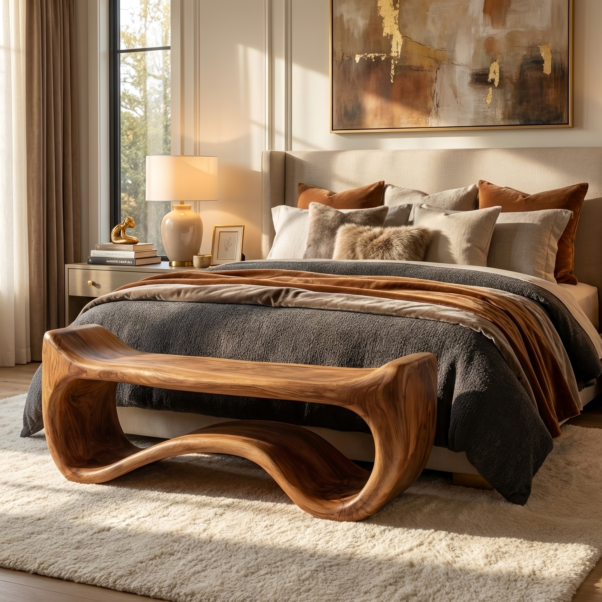 Live Edge Wood Entryway Bench For Farmhouse Style Homes