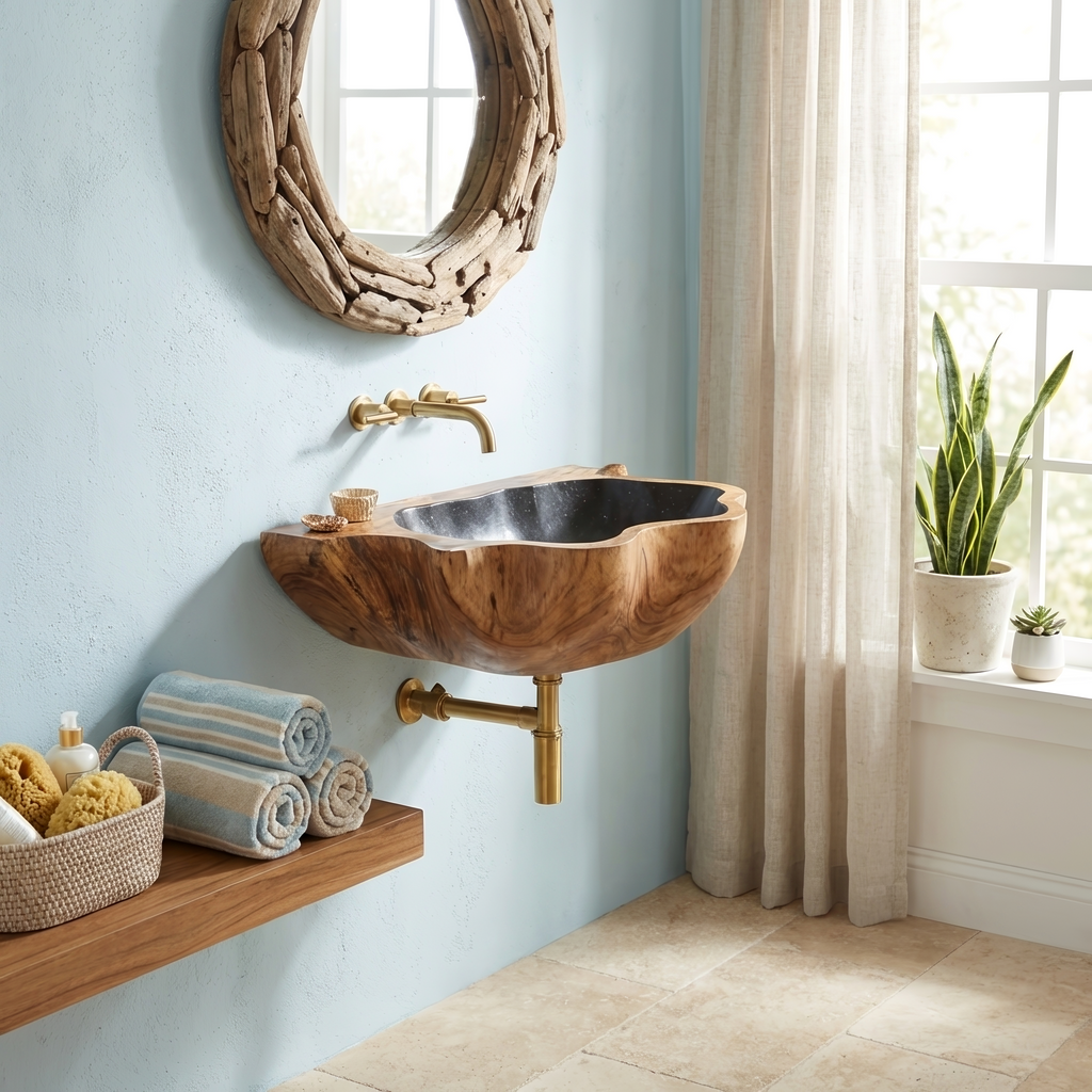 Mid Century Solid Wood Vanity Sink For Stylish Bathroom Decor