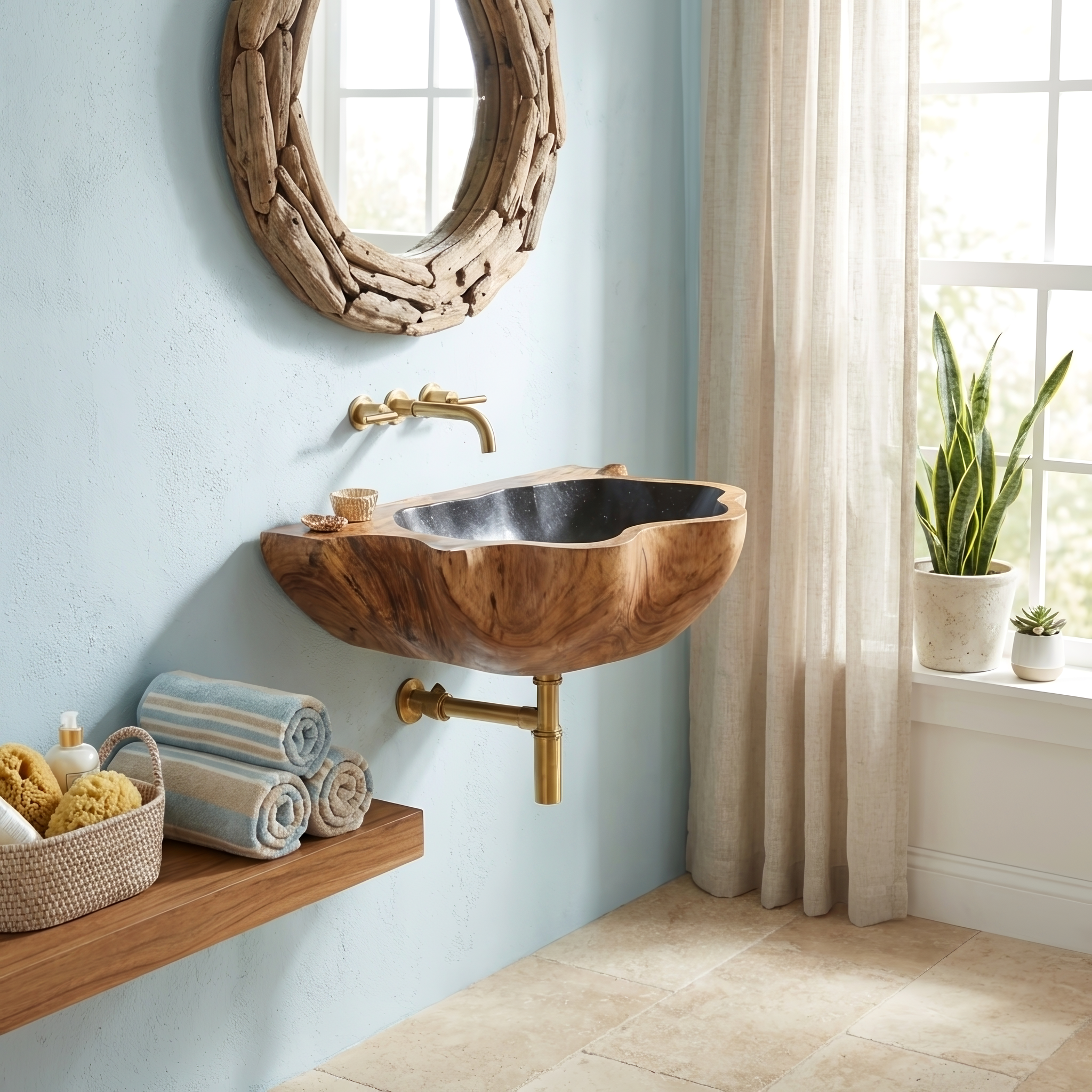 Mid Century Solid Wood Vanity Sink For Stylish Bathroom Decor