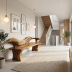 Solid Wood Live Edge Bench For Hallway And Entryway Use