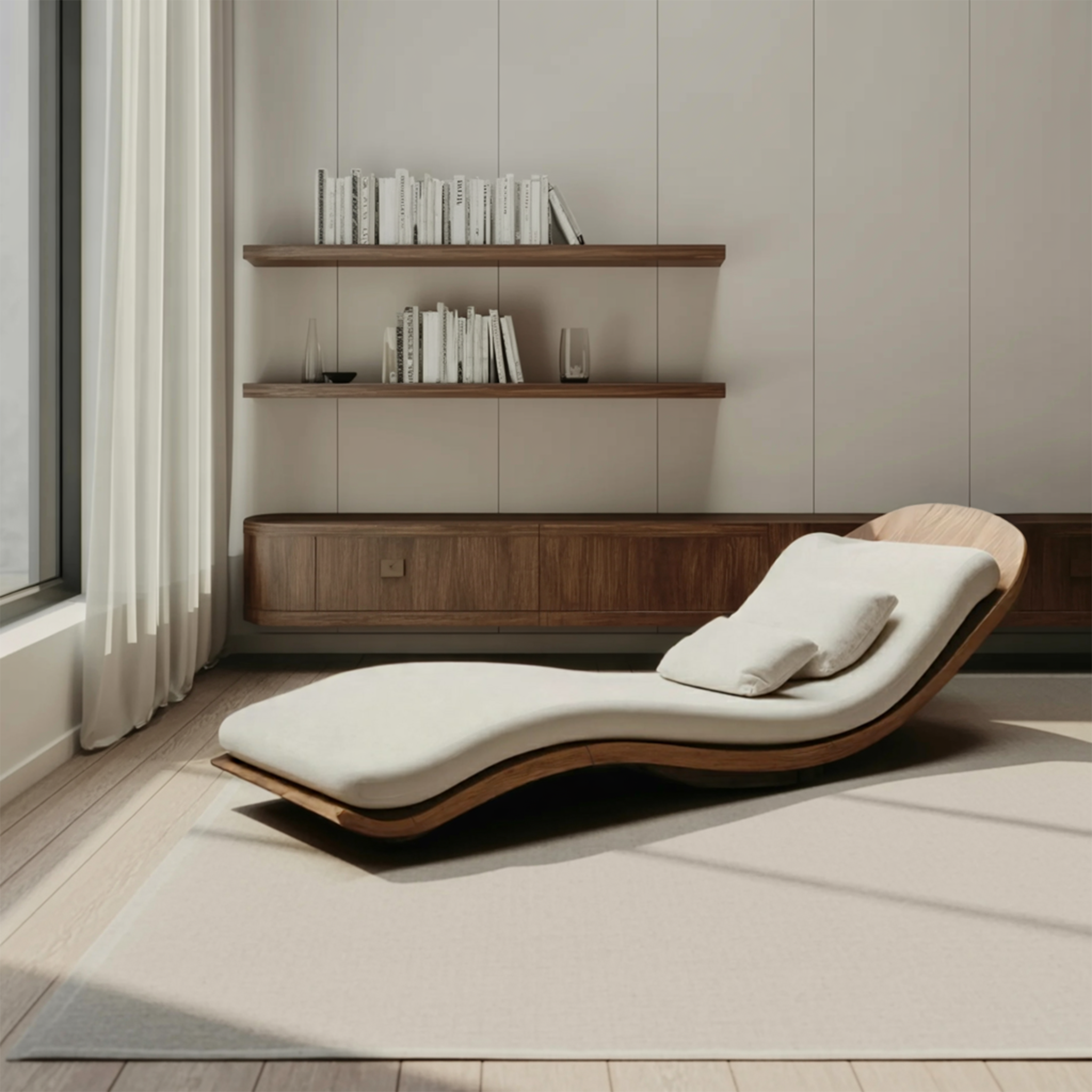 Rustic Wooden Daybed For Patio Furniture And Outdoor Garden Decor