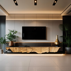 Handcrafted TV Cabinet For Rustic Entryway Style