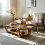 Contemporary Live Edge Coffee Table Two Layered Design For Living