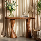 Modern Solid Wood Console Table Sculptural Live Edge For Furniture Decor