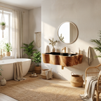 Modern Wall Mounted Wooden Bathroom Sink For Luxury Bathroom Furniture