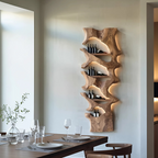 Mid Century Solid Wood Wine Rack For Bar Decor And Display