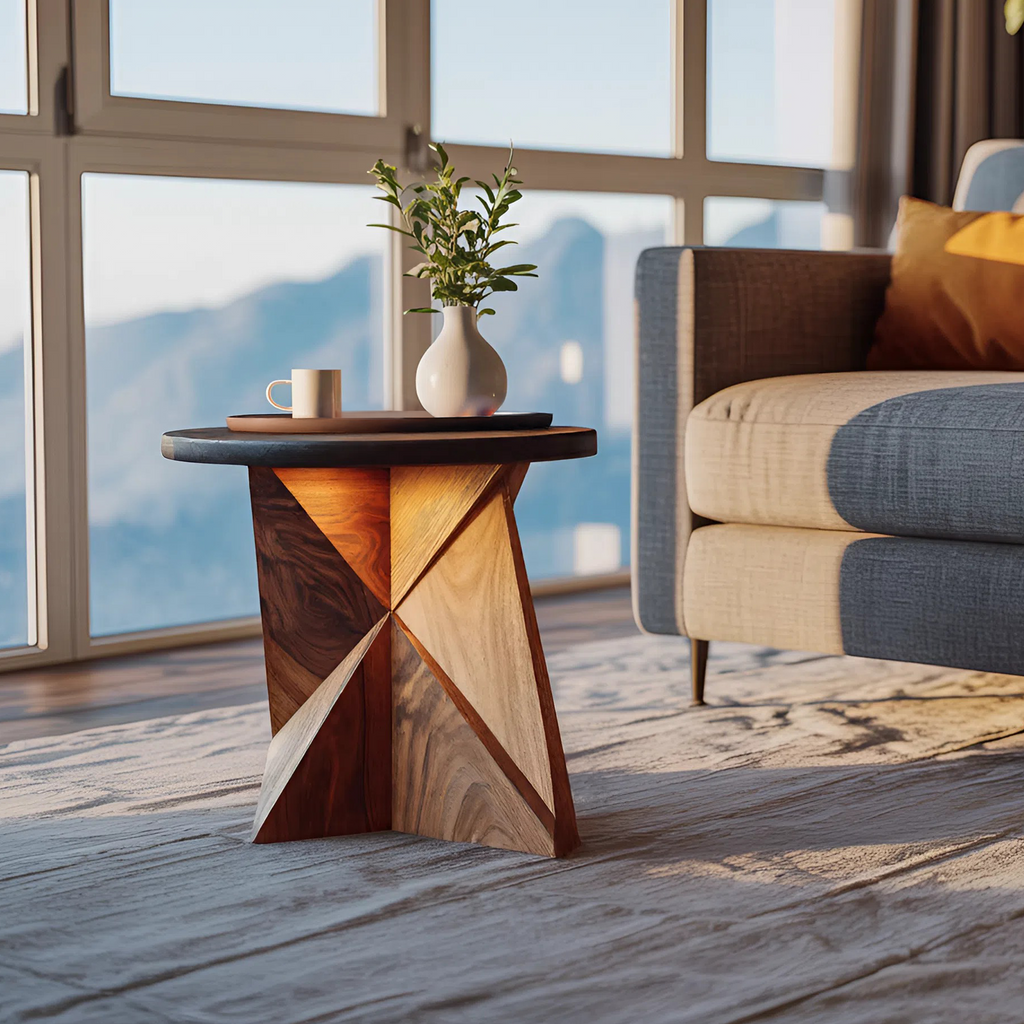Farmhouse Live Edge Side Table For Natural Interior Decor