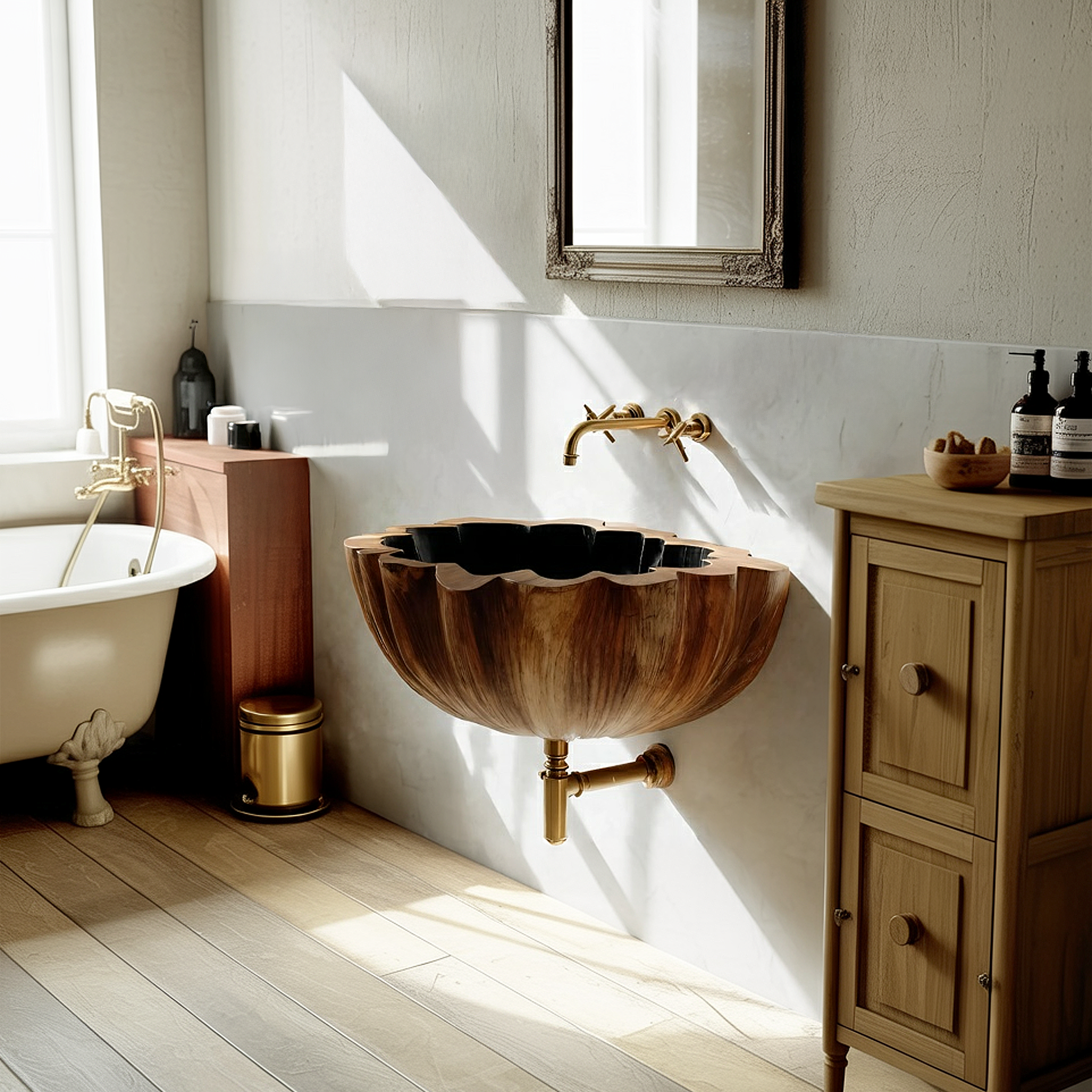 Modern Solid Wood Vanity Sink For Bathroom Furniture Decor