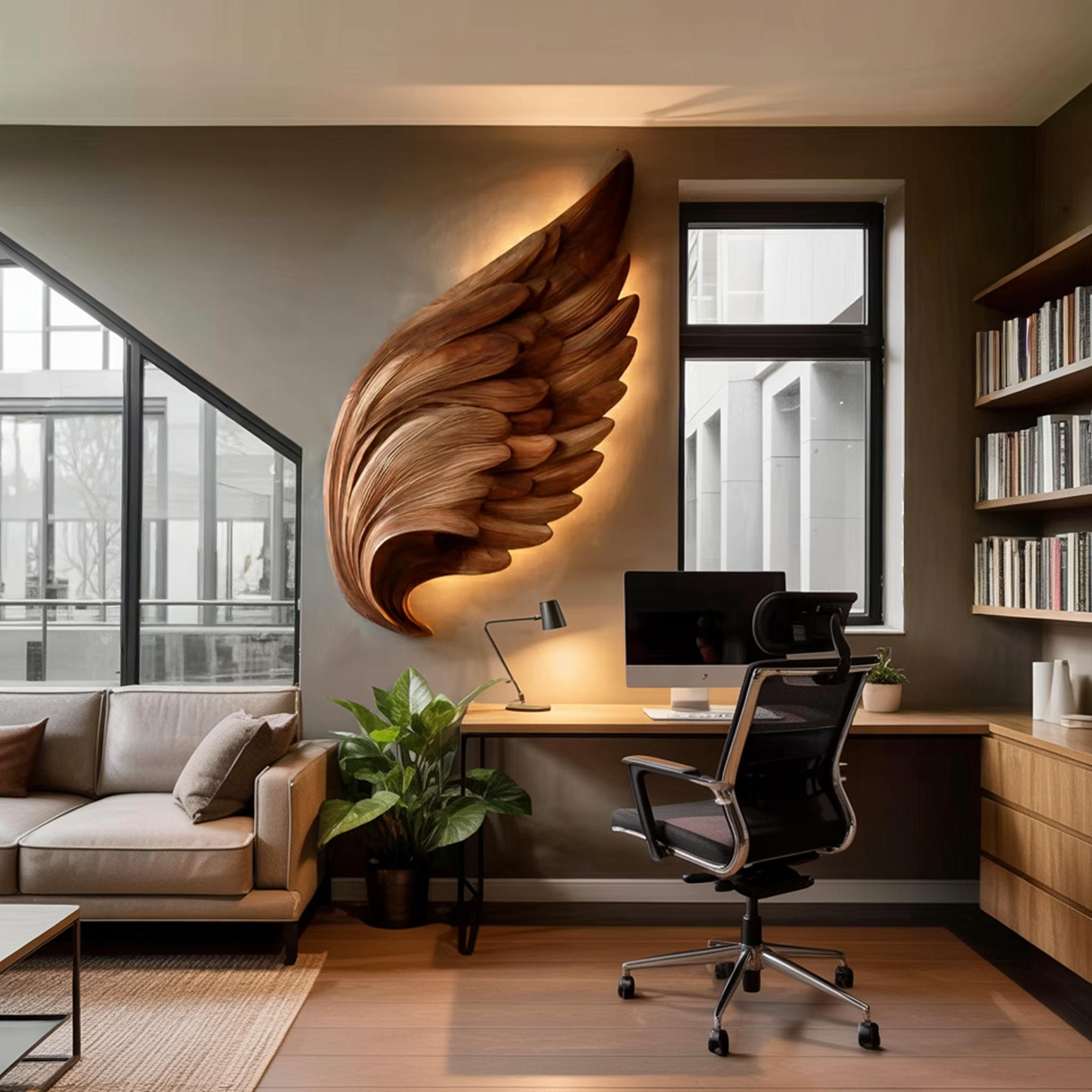 Organic Wing Wall Art Sculpture For Luxury Interior Decor