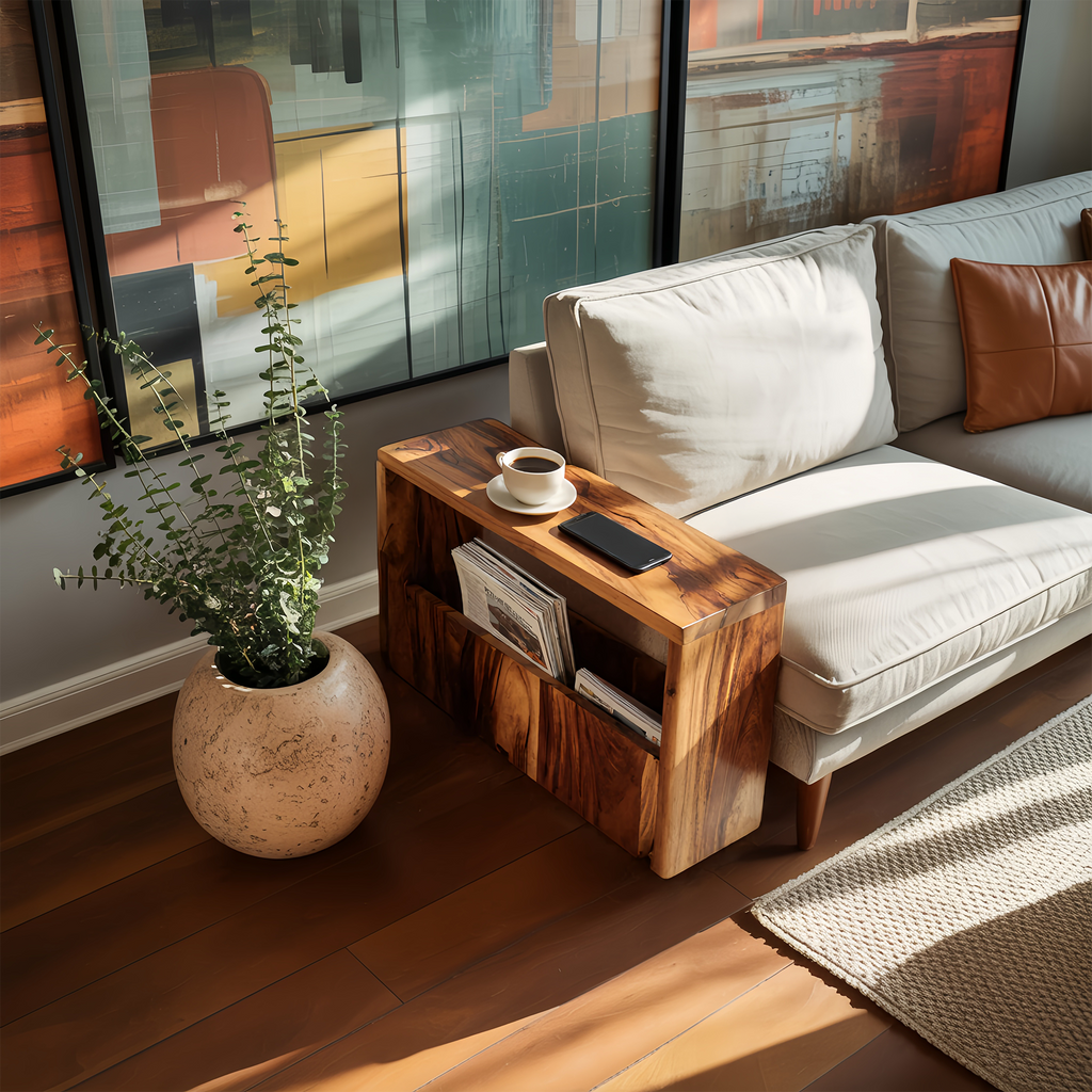 Modern Live Edge Side Table For Furniture Decoration