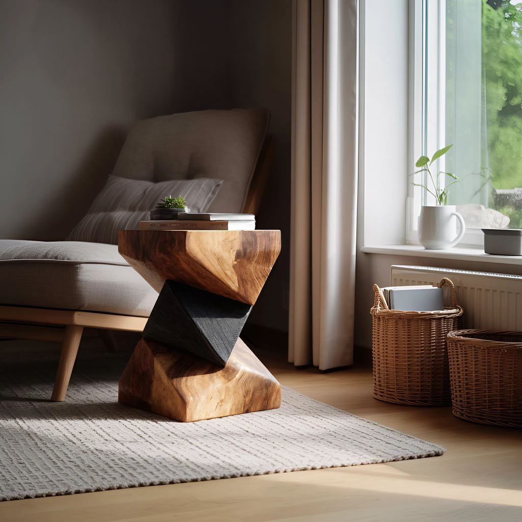 Farmhouse Wooden Side Table For Modern Farmhouse Decor
