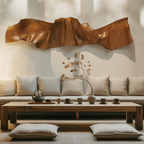 Organic Modern Wall Sculpture Abstract Carved Art Panel For Living Room And Reception