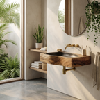 Modern Solid Wood Vanity Sink For Floating Bathroom Furniture Decor