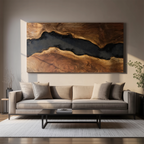 Modern Solid Wood Wall Sculpture For Bedroom Decor