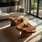 Mid Century Handcrafted Live Edge Coffee Table For Living Room