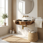 Handcrafted Solid Wood Vanity Sink For Custom Bathroom Furniture Decor