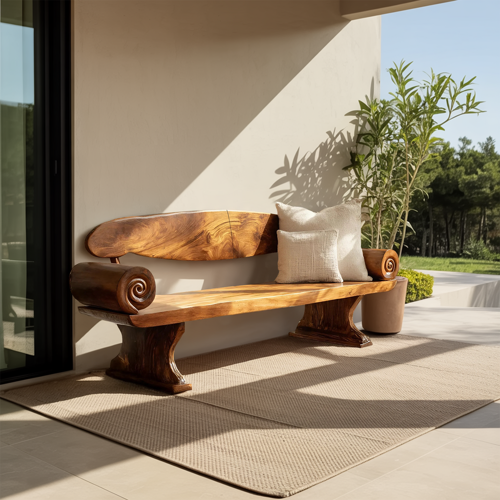 Live Edge Solid Wood Bench For Entryway Furniture Design