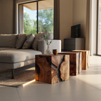 Farmhouse Wooden Cube Table For Modern Furniture Design