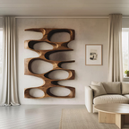 Minimalist Organic Void Form Bookshelf For Living Room