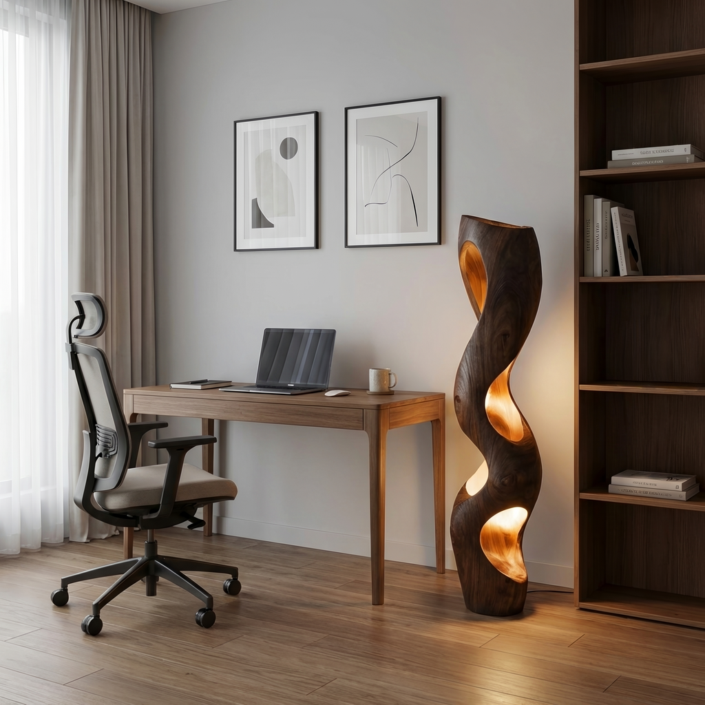 Organic Sculptural Floor Lamp For Modern Living Room