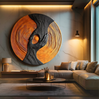 Modern Solid Wood 3D Sculpture Wall Art For Entryway Decoration
