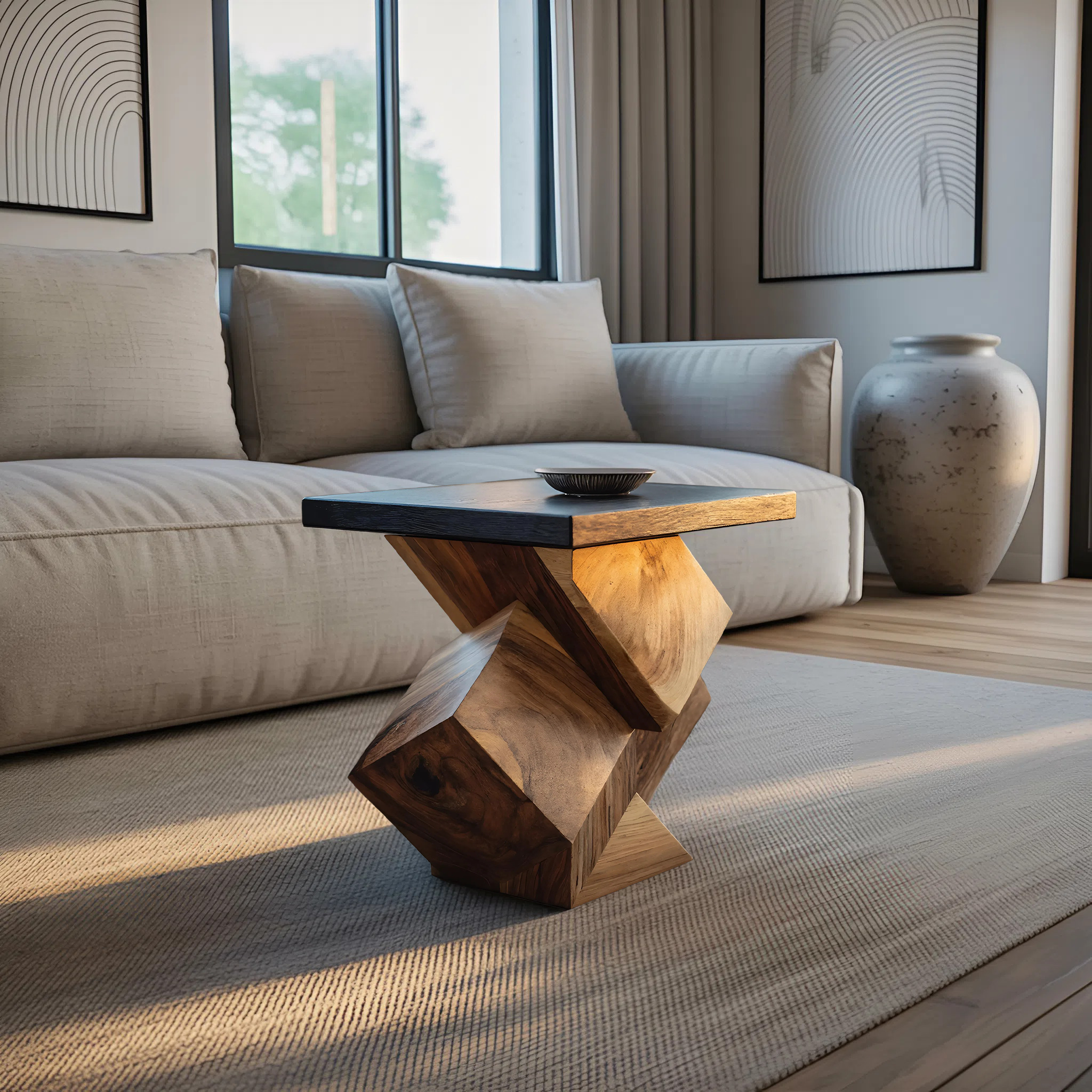 Handcrafted Live Edge Side Table For Warm Living Space