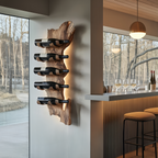 Farmhouse Solid Wood Wine Rack For Rustic Entryway Design