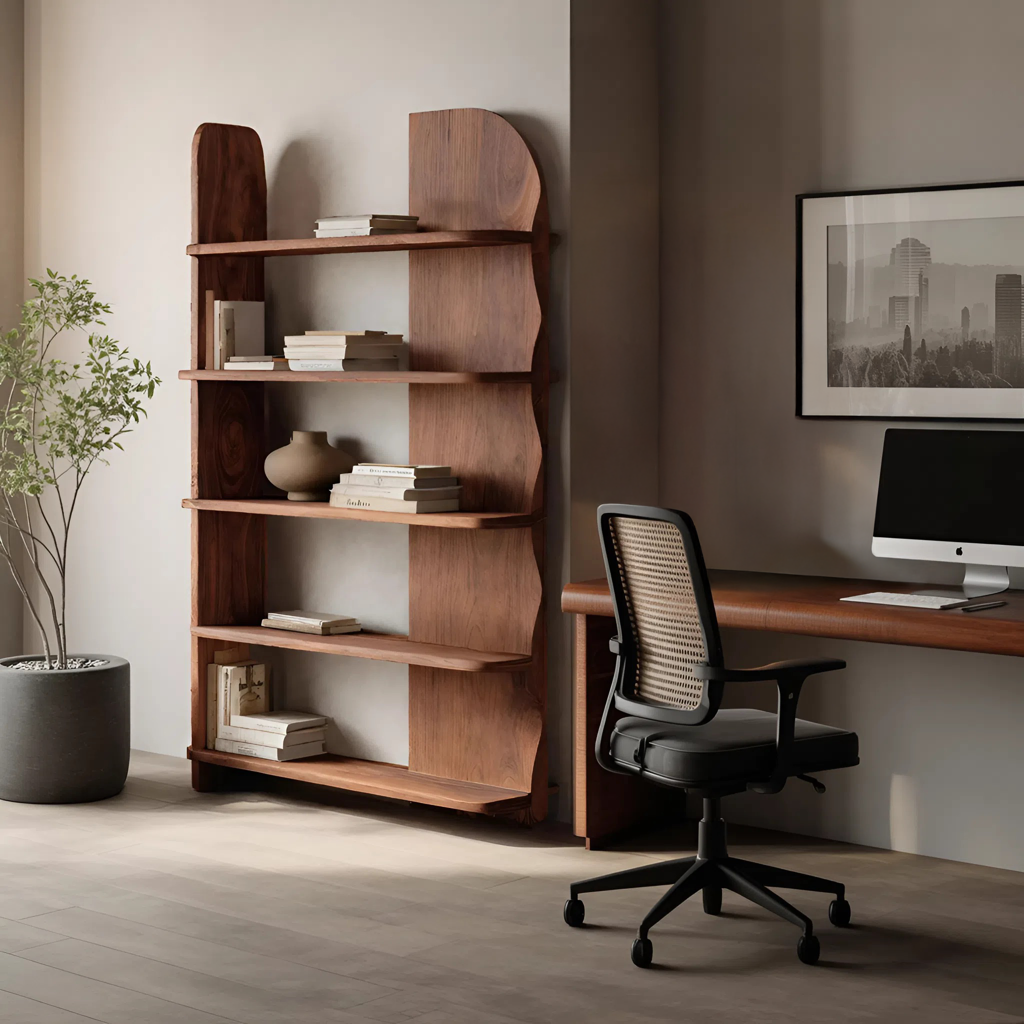 Minimalist Bookcase Sculptural Design For Living Decor
