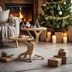 Farmhouse Solid Wood End Table For Living Room Holiday Wall Decor