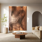 Modern Wall Sculpture With Flowing Layered Curves For Entryway