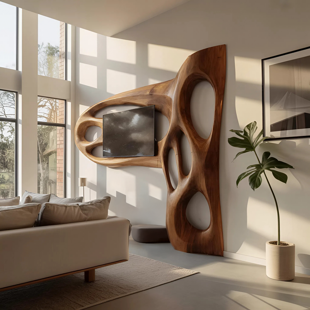 Contemporary Sculptural TV Frame For Living Room Decor