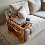 Rustic Handcrafted Wooden Armrest For Sofa Decor