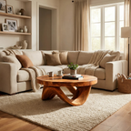 Modern Sculptural Coffee Table With Curved Base For Living