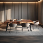 Dining Room Mid Century Live Edge Dining Table Retro Style