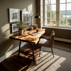 Mid Century Solid Wood Desk For Minimalist Decor