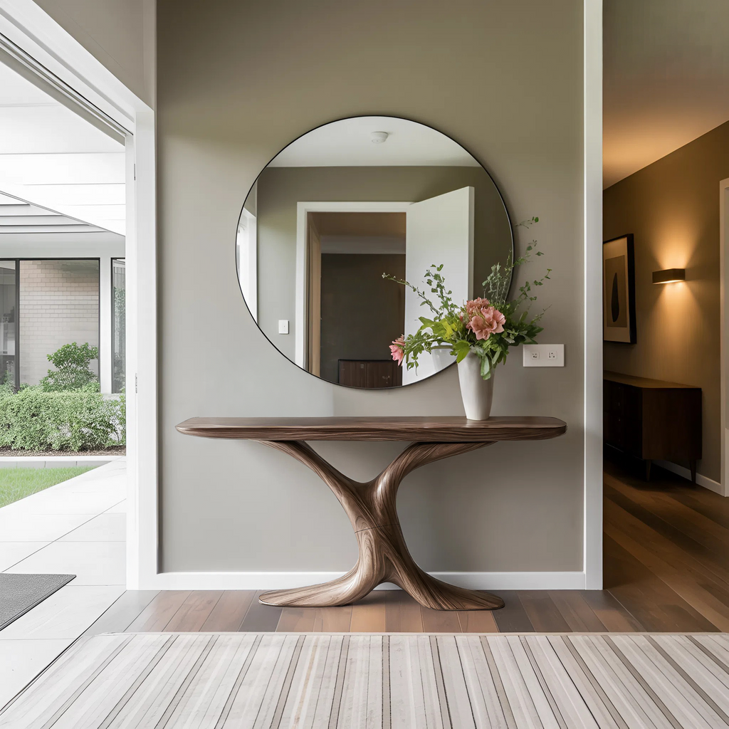 Handcrafted Wooden Live Edge Console Table For Entryway Decor