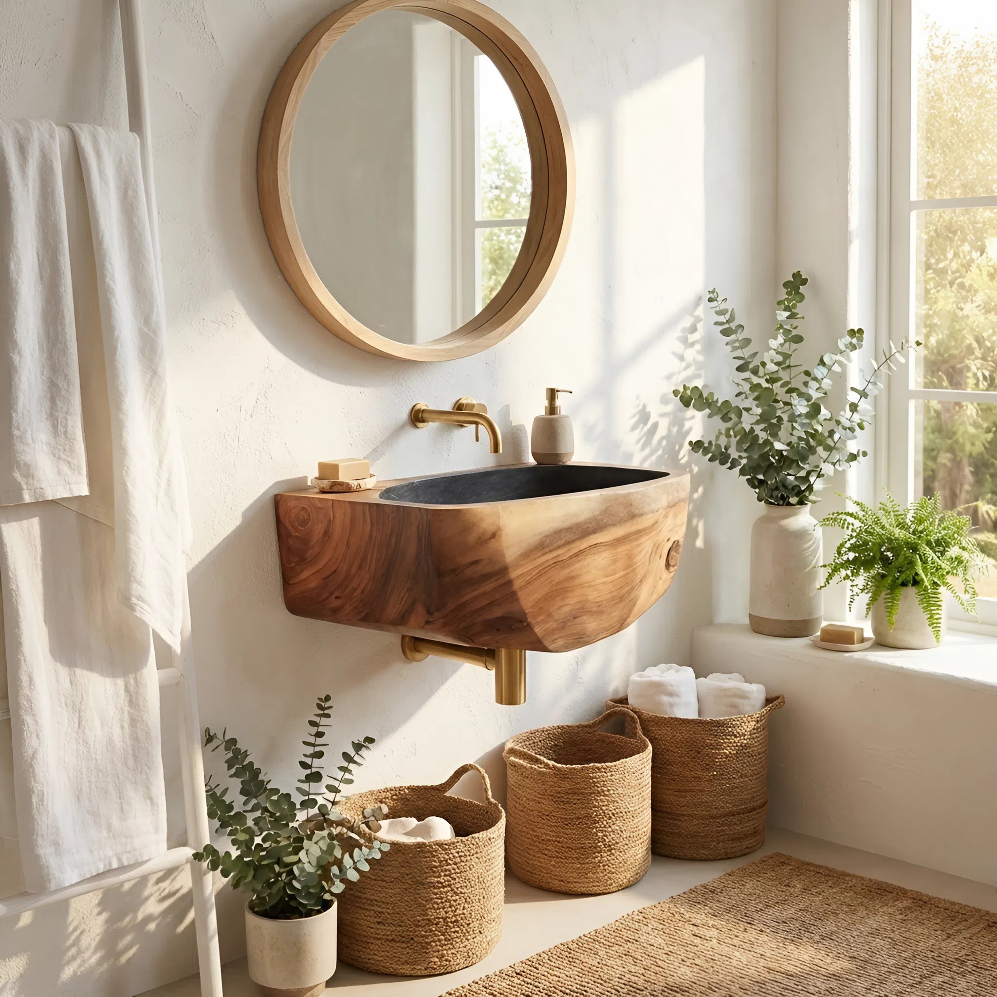 Modern Solid Wood Vanity Sink For Minimalist Bathroom Design