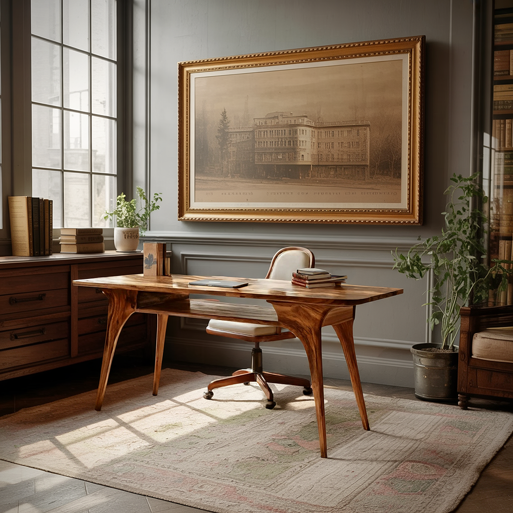 Modern Solid Wood Desk For Living Room And Office Decor