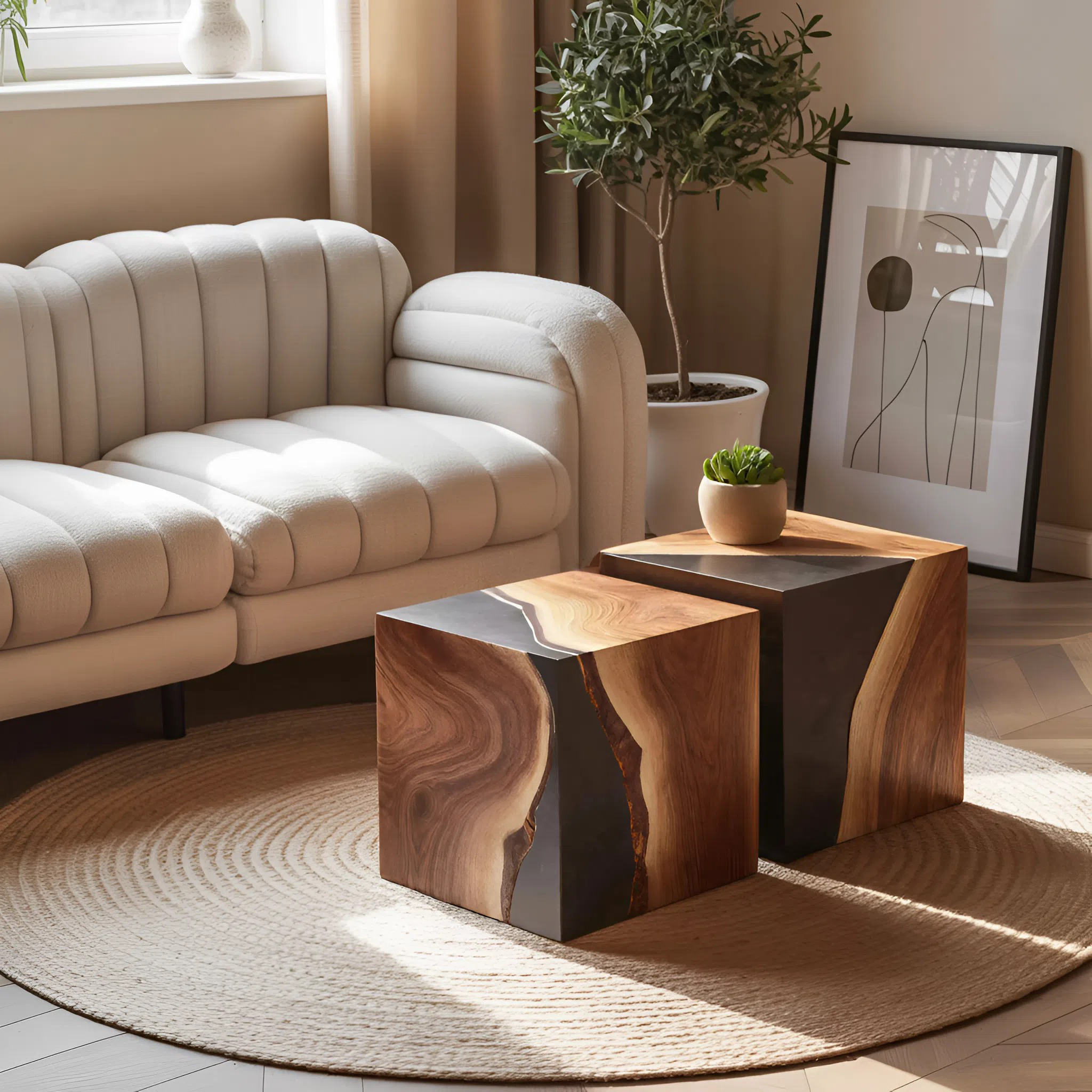 Farmhouse Low Coffee Table For Cozy Living Room Design