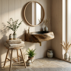 Handcrafted Solid Wood Vanity Sink For Natural Bathroom Style Decor