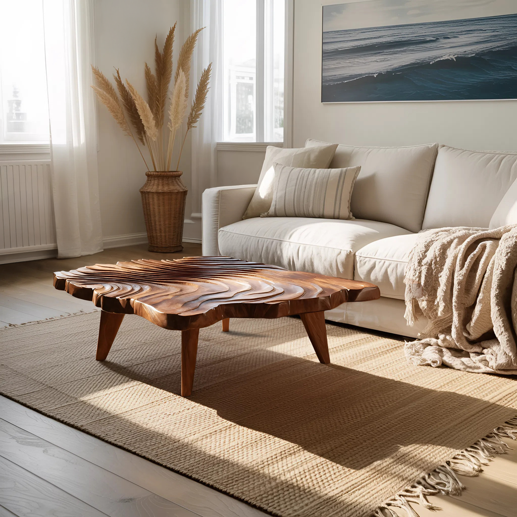 Handcrafted Modern Live Edge Coffee Table For Living Room